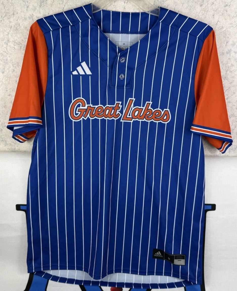 Size Medium Adult Adidas 2024 LLWS GREAT LAKES Baseball Jersey Blue/Orange gallery
