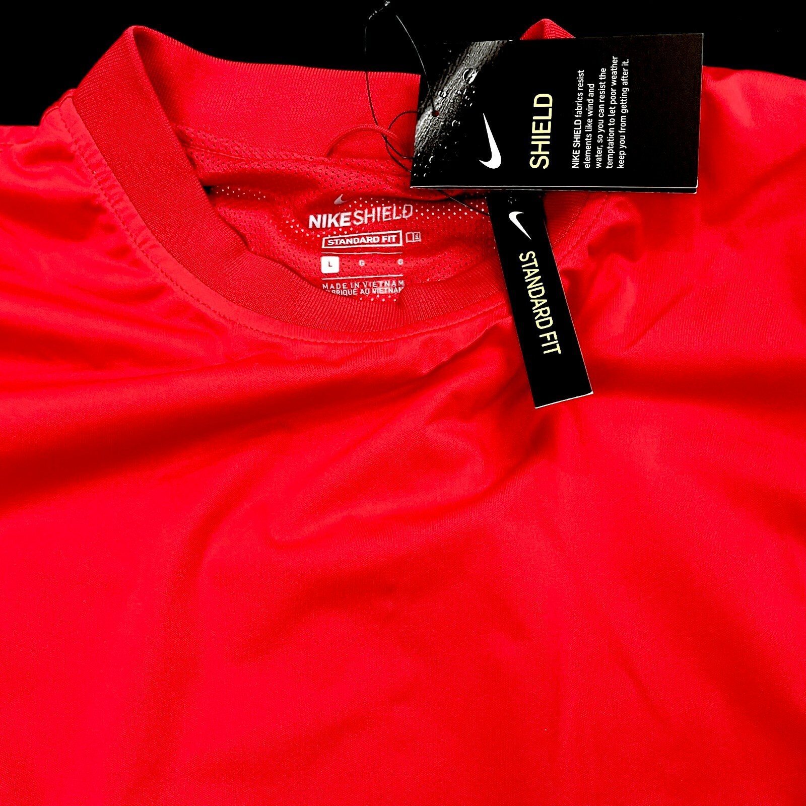 Nike Standard Fit Shield Victory Red Blue Crew Golf Pullover LARGE gallery