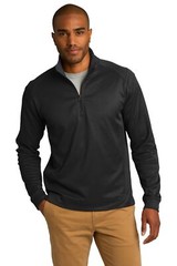 Port Authority K805 Mens Long Sleeve Vertical Texture 1/4 Zip Stylish Pullover