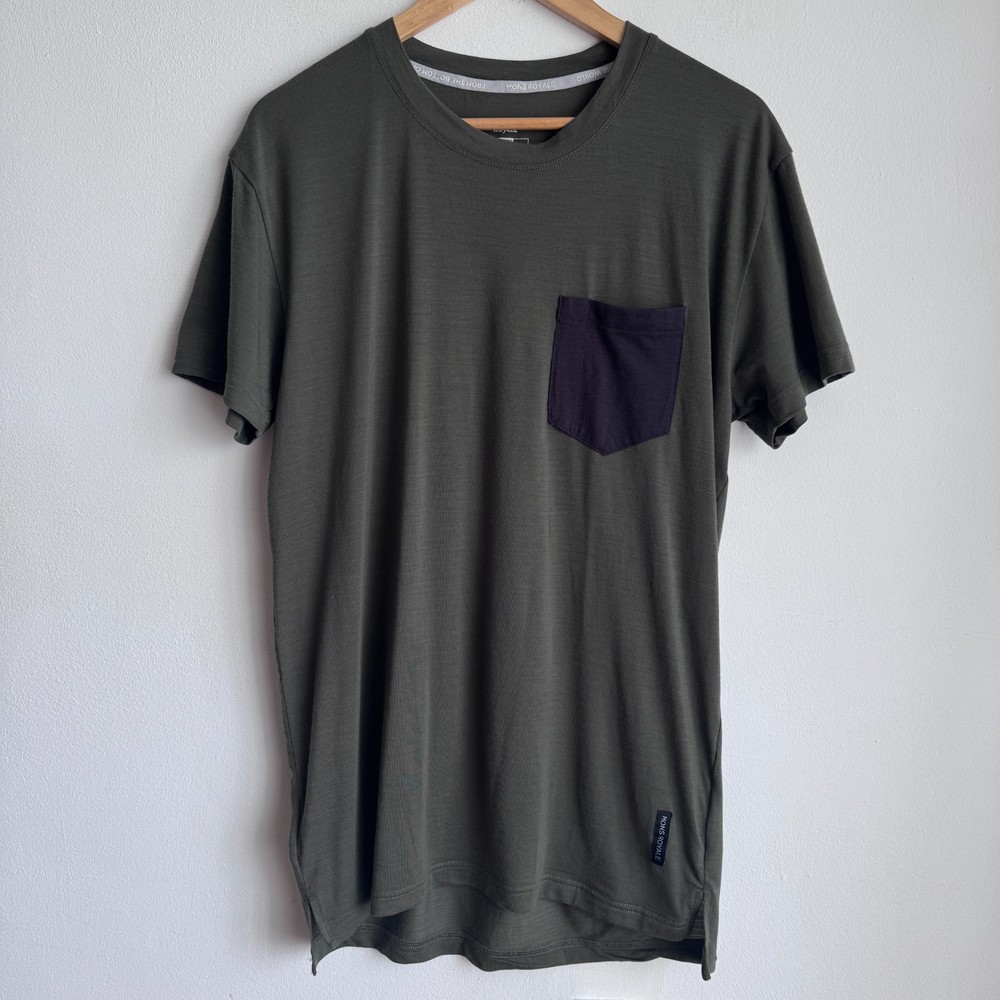 Mons Royale Harvey Pocket T-Shirt Merino Wool Mens L