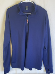 LL Bean Men’s XL Pullover Navy Blue 1/4 Zip Thermal Base Layer Made in USA
