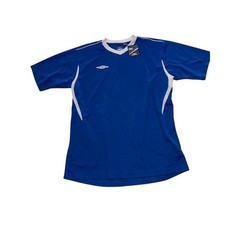 NEW Umbro Azul Jersey Shirt Short Sleeve Crewneck Royal Blue/White Mens Size M