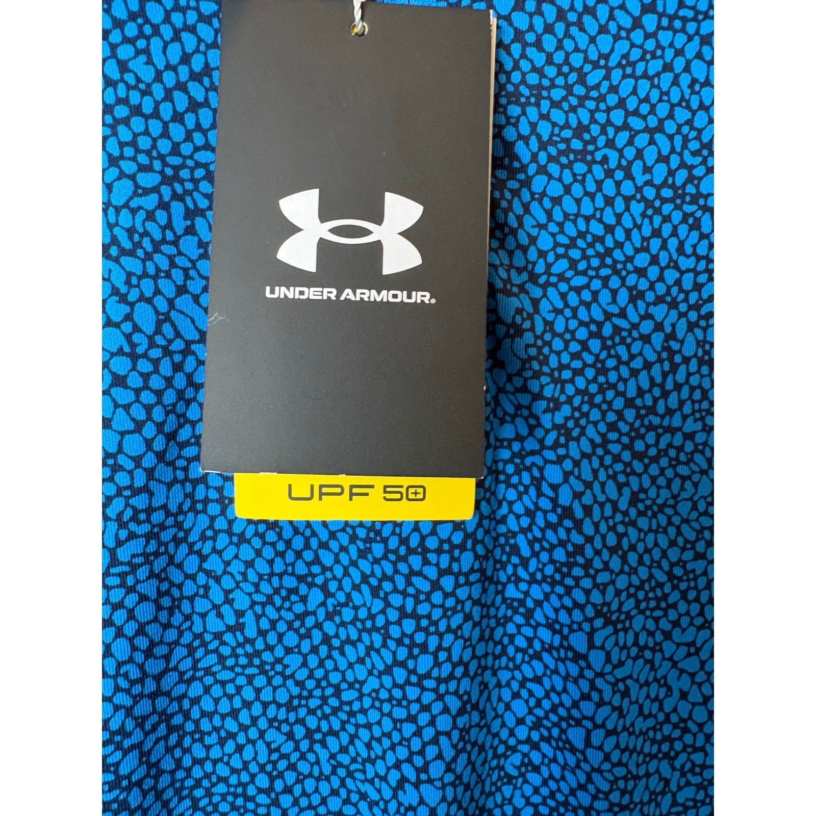 Under Armour Golf Mens Blue Black Pebble Print Quarter Zip Pullover UPF 50 NWT gallery
