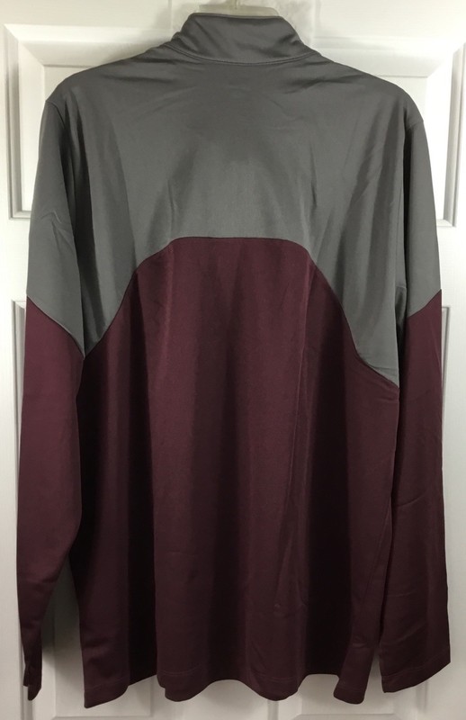 Team 365 1/4 Zip Pullover Mens Large Dark Maroon Gray Sweatshirt Lightweight gallery