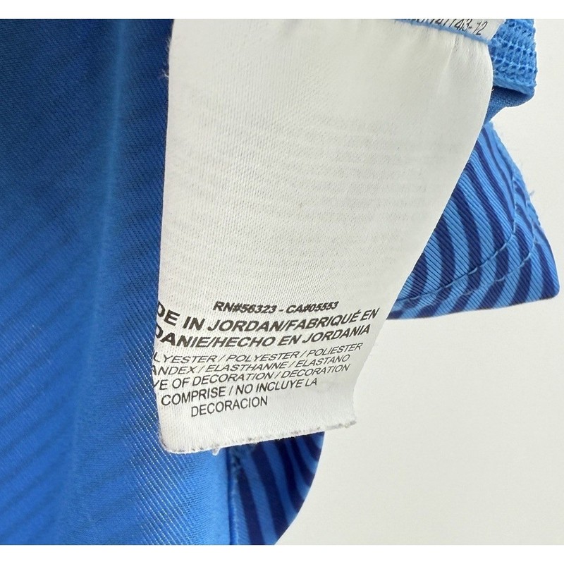 NIKE Pro Men's Blue Black Optical Illusion Stripe Fitted Workout Shirt Top Sz L gallery