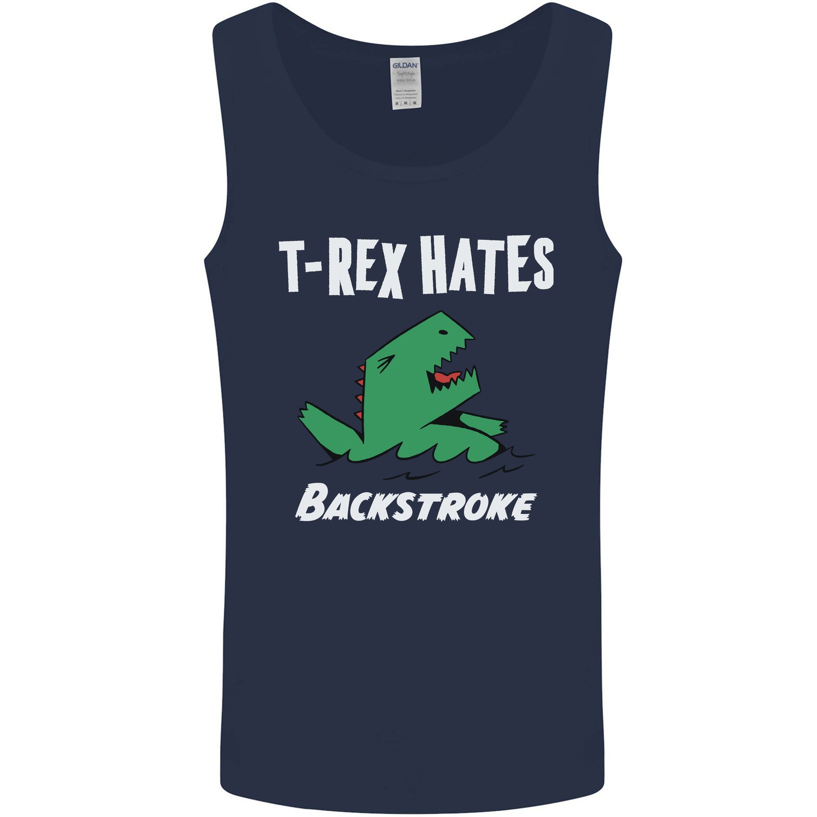 T-Rex Hates Backstroke Funny Swimmer Swim Mens Vest Tank Top gallery