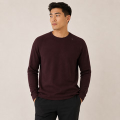 Lululemon Engineered Warmth Long Sleeve Crew Cassis Pomegranate Black Medium