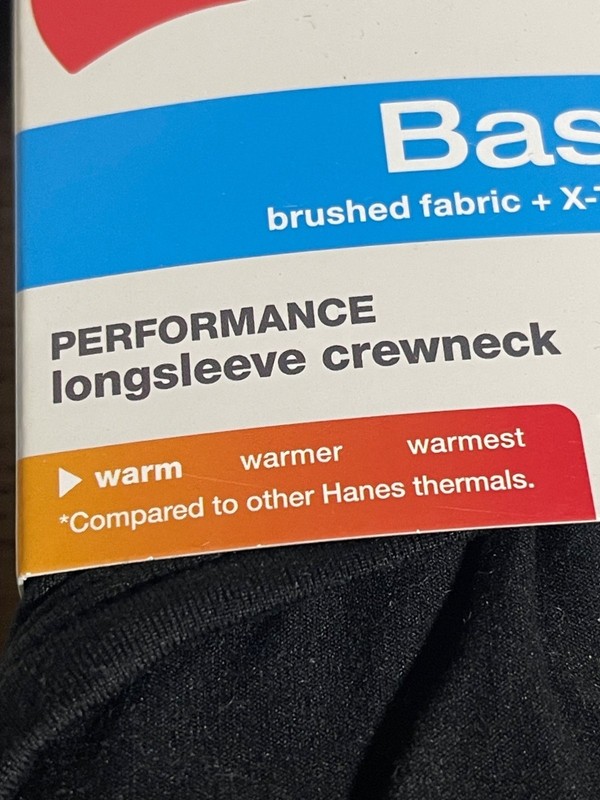 Hanes Premium Baselayer Performance Longsleeve Crewneck Shirt Mens XL Black 2pk gallery