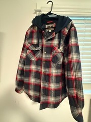 Legendary Whitetails Plaid Style Snap-Button Hoodie – Red/Blue – Men’s Large
