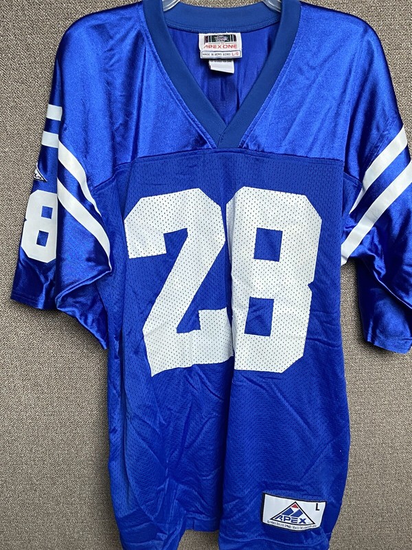 Marshall Faulk #28 Indianapolis Colts Vintage Apex One NFL Jersey 23A X 31L M/L gallery