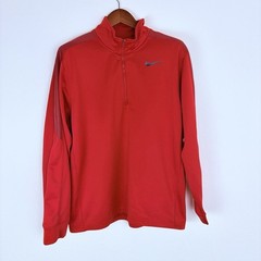 Nike Dri-FIT 1/4 Zip Pullover Red Fleece Athletic Top XL