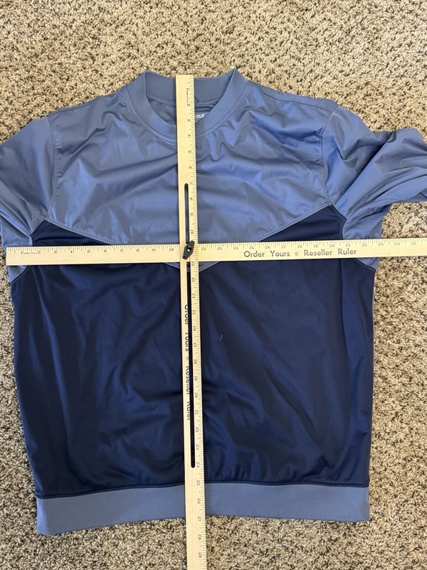 Nike Pullover Men Medium Blue Golf Shield Victory Crew Windbreaker Jacket Tennis gallery