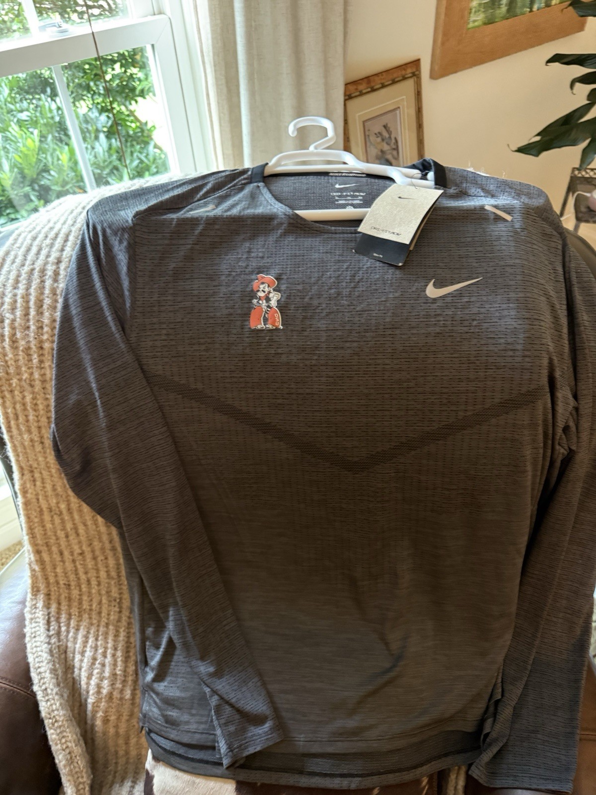 Mens Nike Dri-Fit XL OSU Oklahoma State Cowboys Football Long Sleeve Shirt Gray gallery