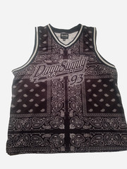 Dogg Supply by Snoop Dogg Jersey Mens Large Black White Paisley Bandana 93