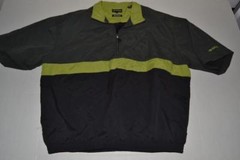 BOLLE GOLF OLIVE GREEN HALF ZIP POCKET PULLOVER WATER WIND JACKET MENS SIZE L