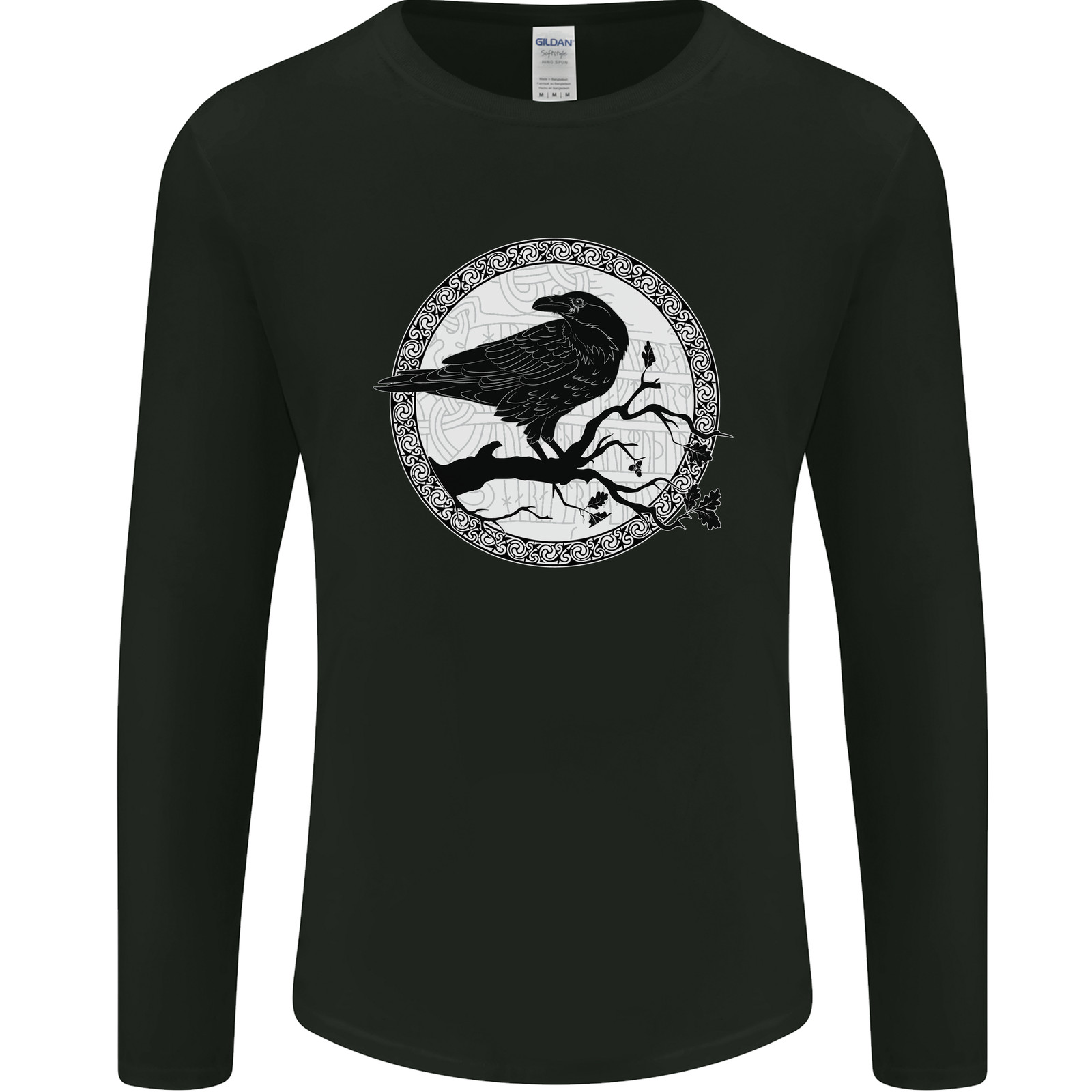 Viking Crow Celtic Norse Valhalla Odin Thor Mens Long Sleeve T-Shirt gallery