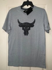 NWT Under Armour Project Rock Brahma Bull Men’s Small Gray T-shirt 1371214