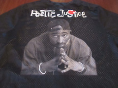 Tupac Shakur POETIC JUSTICE LOS ANGELES Black Short Sleeve Jersey Shirt 2XL