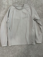 Lululemon GridLiner Fleece Crew Mens Size S In Heathered Dove Grey