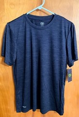 Men’s Size Small (34-36) Athletic Works Poly Jersey Tee Rich Black Stripe