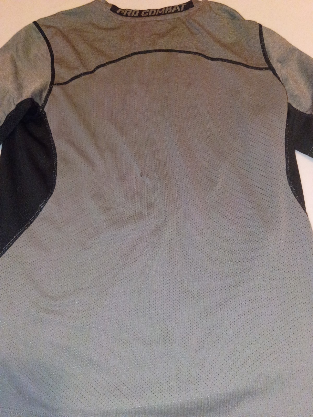 Nike Pro Combat Dri-FIT Men's M Gray/Black Compression Crew Neck Tee gallery