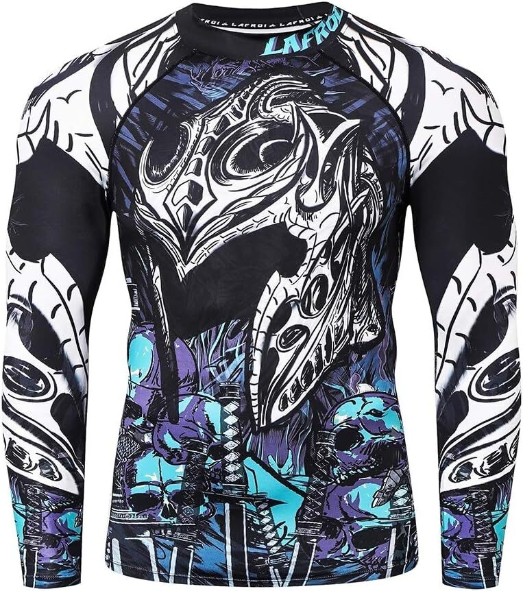 LAFROI Long Sleeve UPF 50+ Baselayer Performance Compression Shirt Rash L or XL