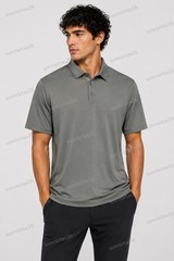 Lululemon Men’s Polo Shirt XXL Sage Green Grey Minimalist Athleisure Golf Travel