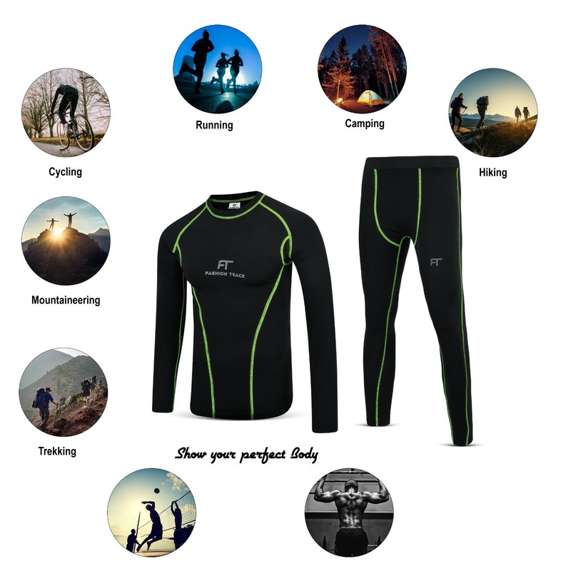 Mens Compression Winter Thermal Base Layer Under Full Suit Tights Shirt Pant gallery