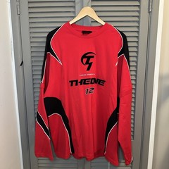Red Black Graphic Long Sleeve Athletic Jersey – Size XXL