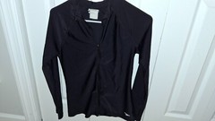 Speedo Full Zip Long Sleeve Spandex Polyester Black Size XS