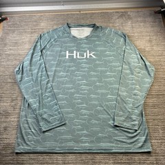 Huk Shirt Mens 3XL XXXL Blue Marlin Fishing Performance All Over Print Fish
