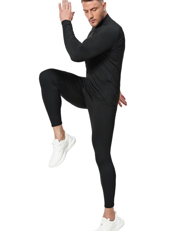 5 Pack Men's Thermal Turtle Mock Neck Shirts, Long Sleeve Compression Shirts ... gallery
