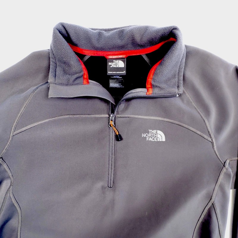 The North Face Mens Medium Gray Quarter Zip Pullover Fleece Hiking gallery
