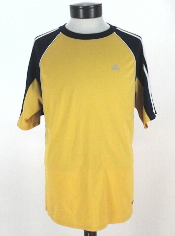 ADIDAS 3 Stripes VTG 90'S' Jersey Yellow/Blue Soccer Futbol Active Mens Medium M gallery