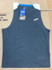 Brooks Men’s Atmosphere Singlet Tank Top Bright Moss Green and Icy Gray F23