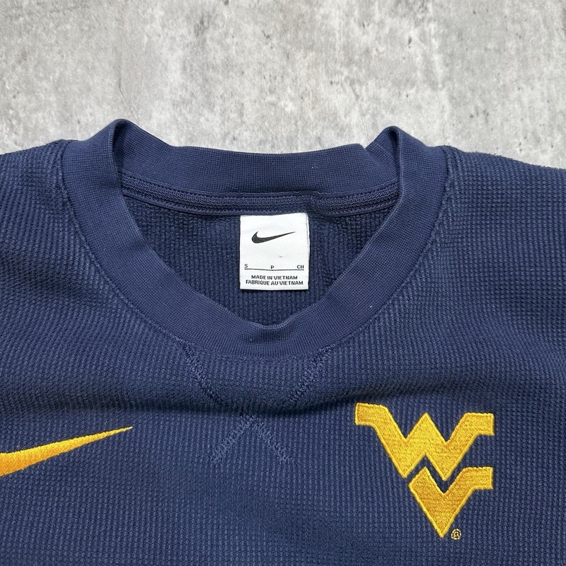 2000s Nike West Virginia Active Long Sleeve Sweatshirt Blue and Yellow Adult S gallery
