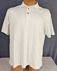 JoS A BANK Leadbetter GOLF POLO SHIRT SS Mens L White Argyle Pattern Athletic