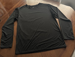 Real Essentials Black Stretch Long Sleeve Crew Neck Activewear Tee L