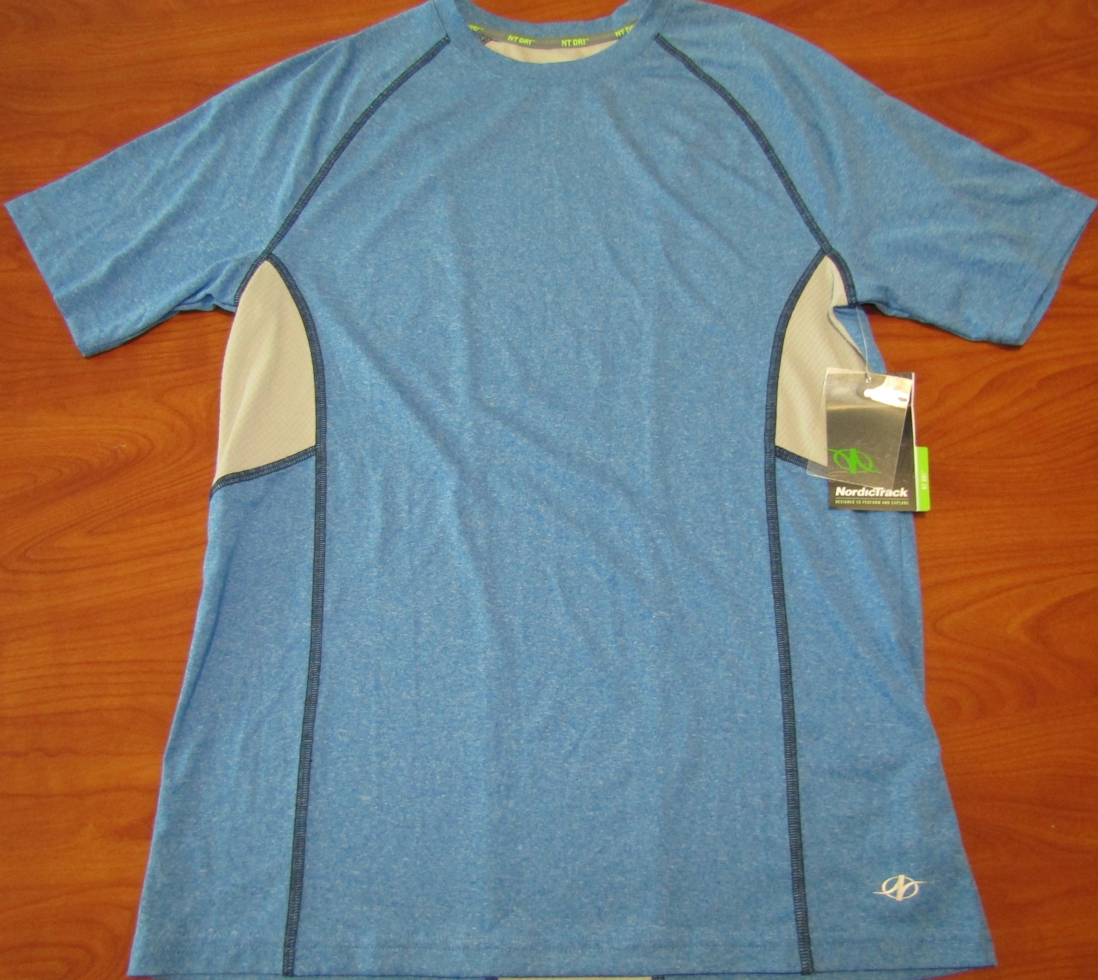 NEW NORDIC TRACK MENS KINGS BLUE & GREY NT DRI ATHLETIC TRAIL T-SHIRT SZ S gallery