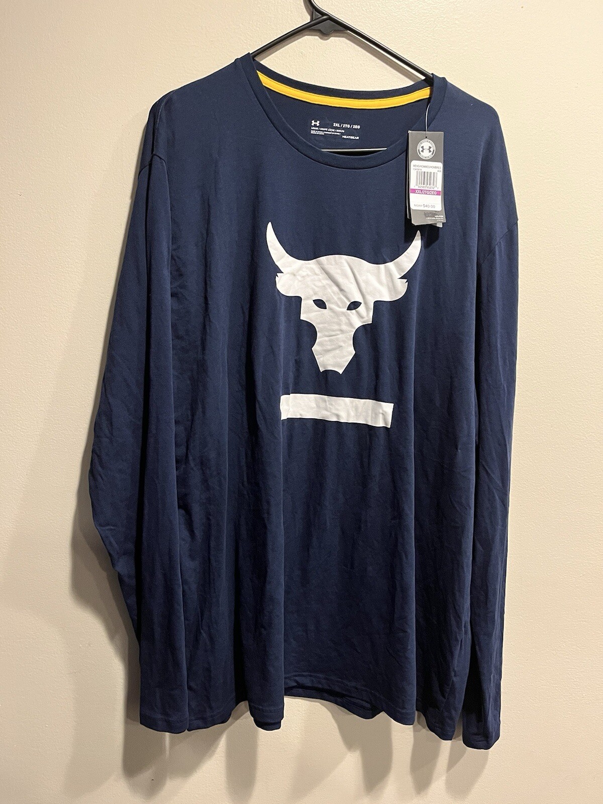 Under Armour Project Rock Hardest Worker In The Room LS Shirt Sz 2X 1345814-408 gallery