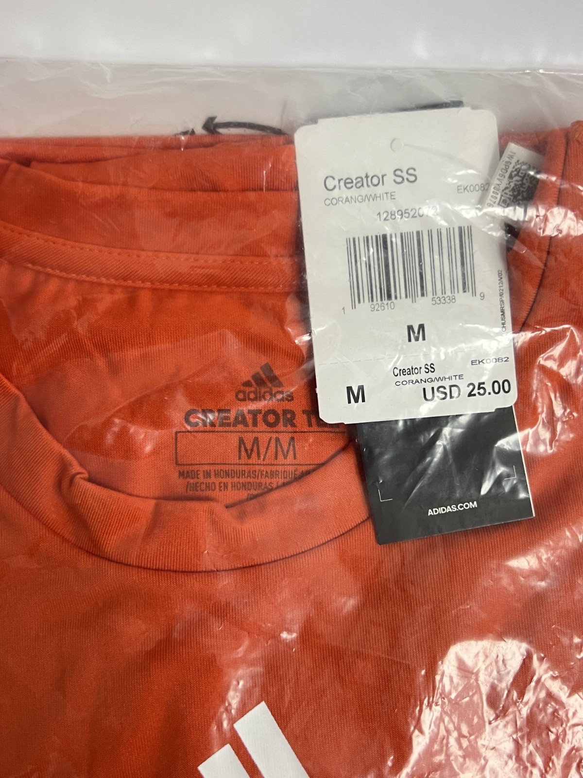 Adidas - Creator - Men's Short Sleeve T-Shirt - Orange - Medium - EK0082 gallery