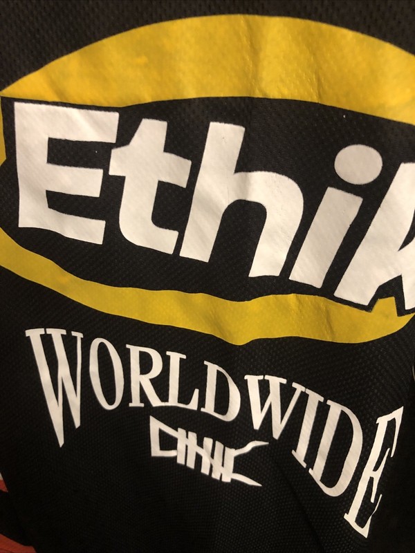Ethik Graphic LS Racing Jersey Split Design Orange Check/Black. NWT Mens Small gallery