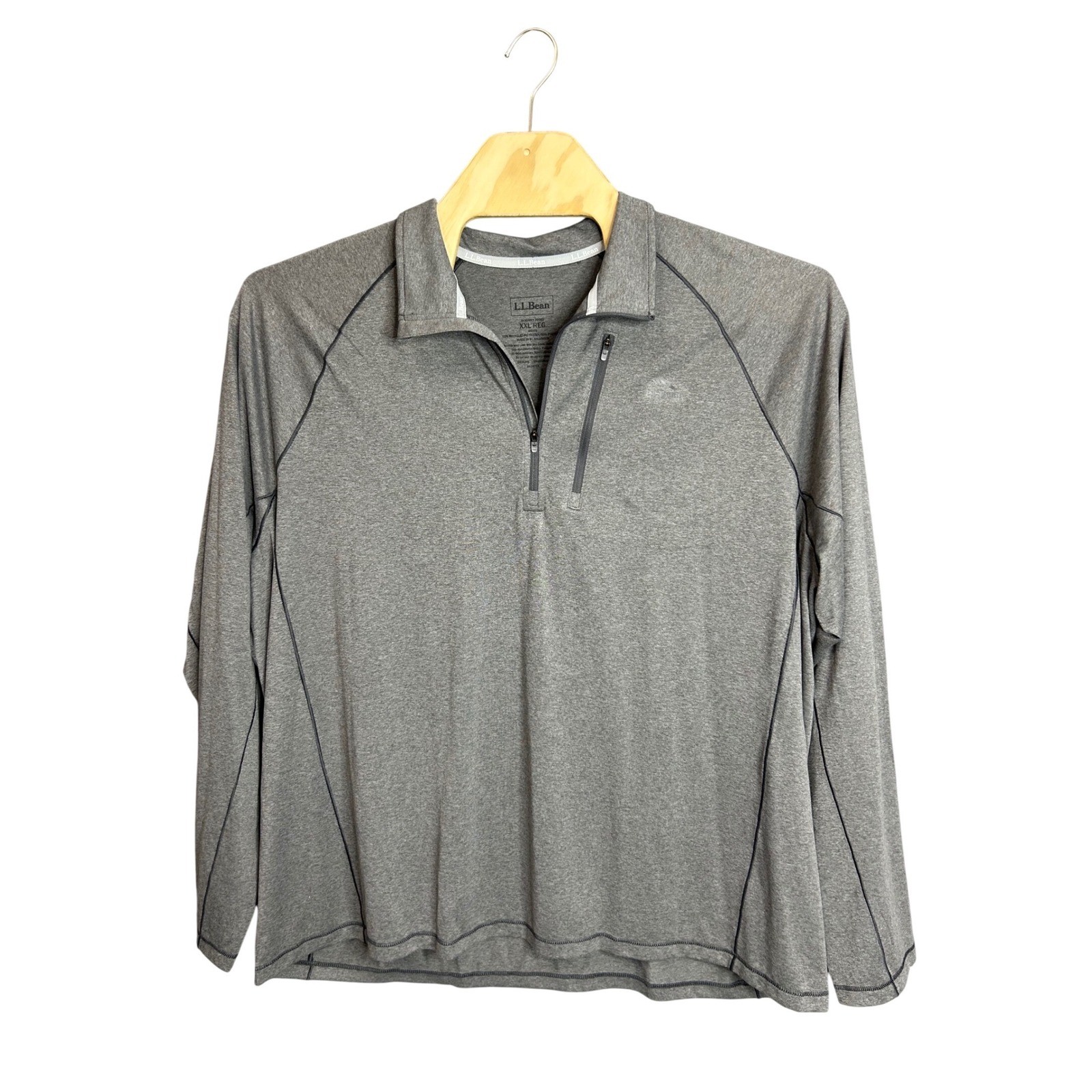 LL Bean Men Ridge Runner Quarter Zip Pullover Gray XXL 509467 Active Long Sleeve gallery
