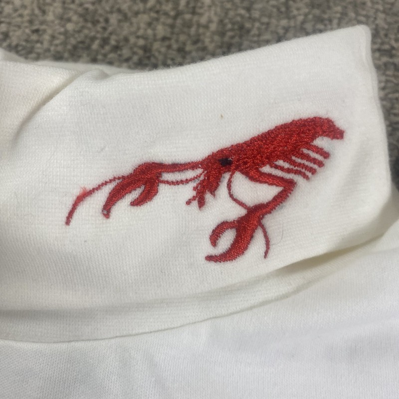 LANDS' END Shirt Mens XL 46-48 White Turtleneck Red Lobster Cotton Long Sleeve gallery