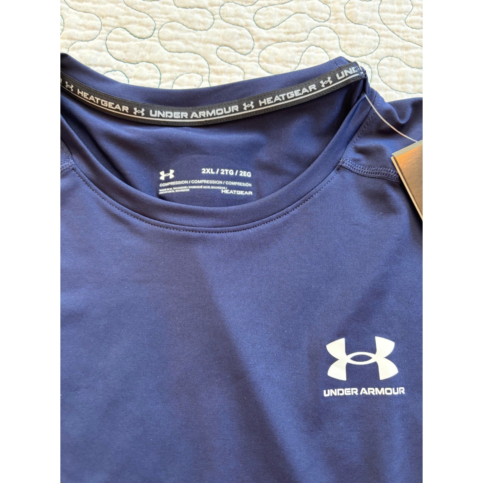 Under Armour Mens HeatGear Compression Long Sleeve Shirt Navy 2XL gallery