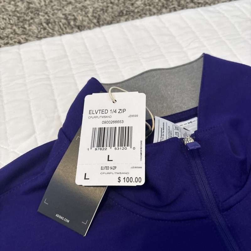 Washington Huskies Large Long Sleeve 1/4 Zip Pullover Purple Gray Mode NWT gallery