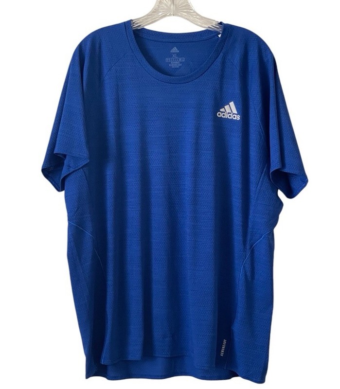Adidas Men's Runner Blue Athletic TShirt Gray Training Running Gym EUC Size XL gallery