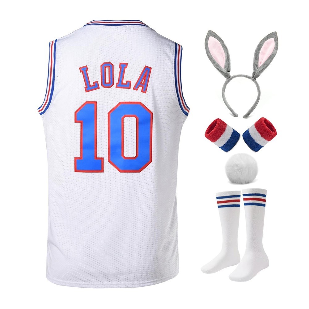 Men's Basketball Jerseys #10 Lola Space Movie Sports Shirts 90s Hiphop Party ...