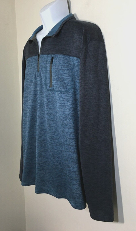 Van Heusen 1/4 Zip Pullover XL Blue Charcoal Classic Fit Performance Chest 51" gallery