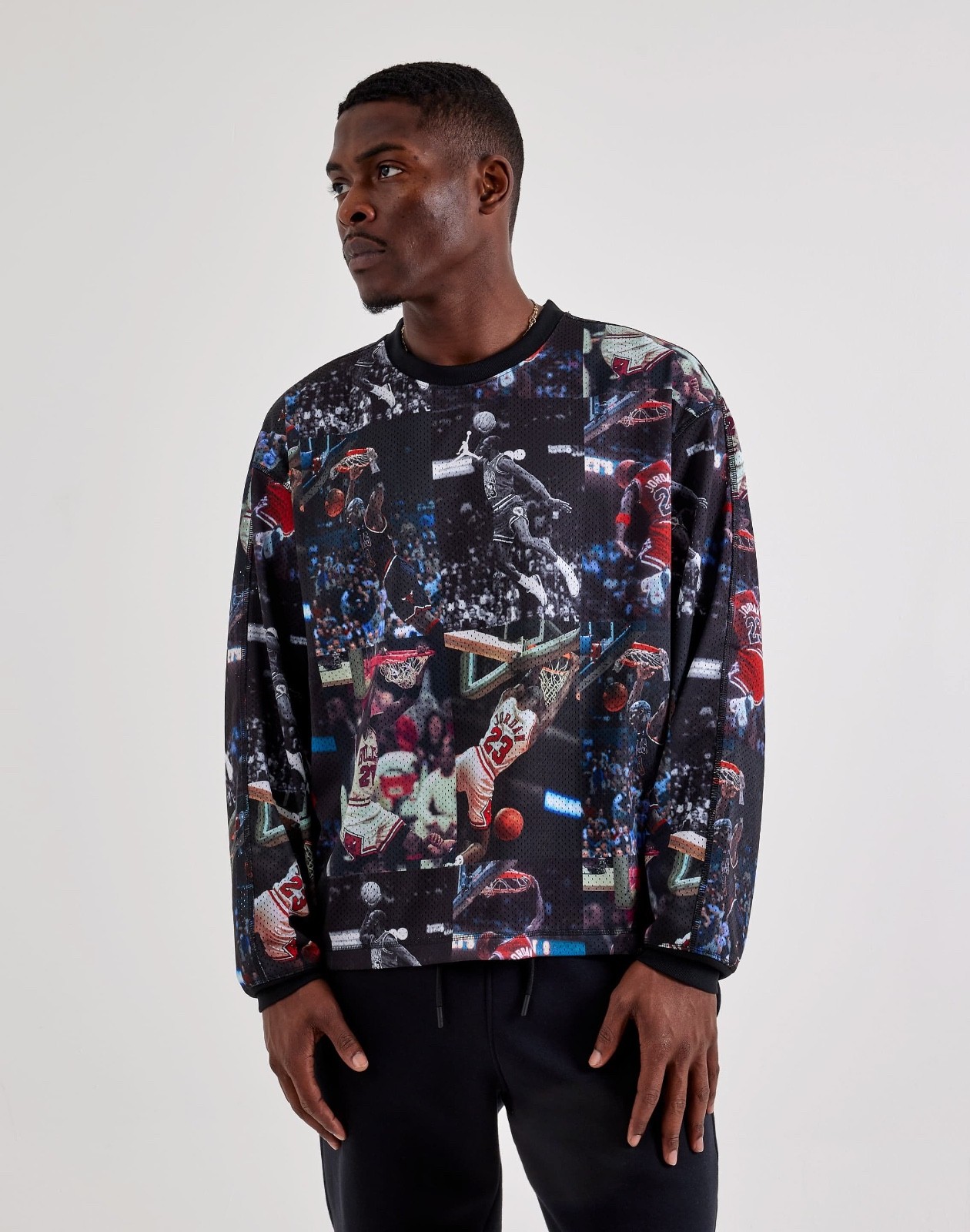 Nike Air Jordan Flight AOP LS Mesh Men Jersey Sz. Small $80 Retail gallery